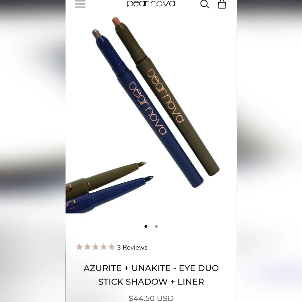 🟦🟩Azurite + Unakite: Pear Nova Eye Duo Stick Shadow + Liner Set